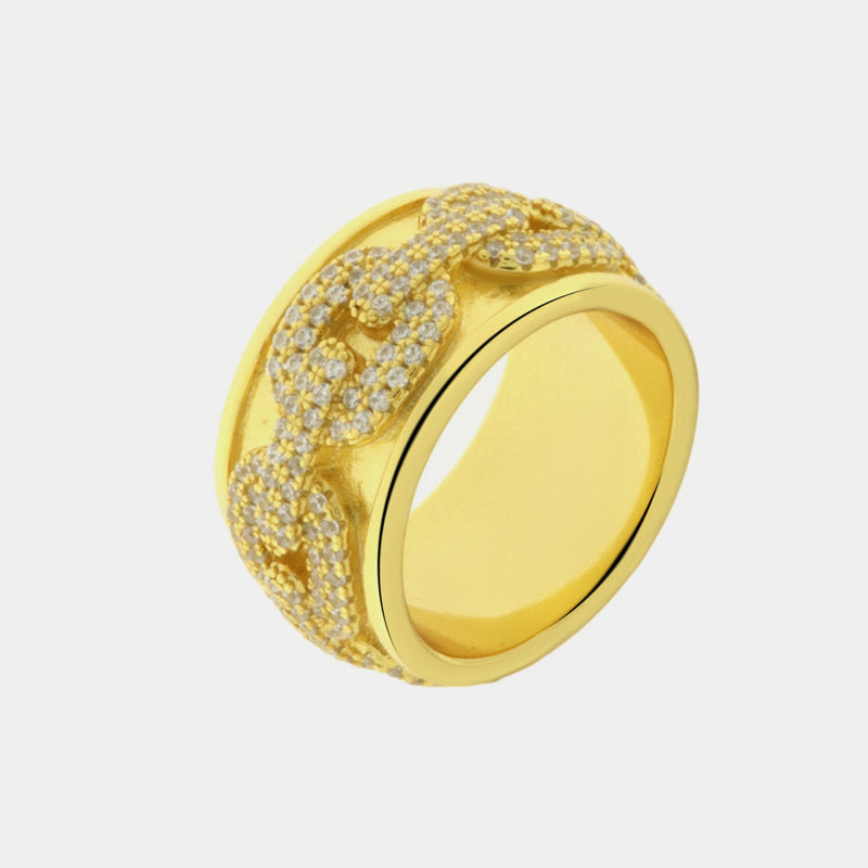 Anello in Argento 925 a fascia con catene SIMEONE - gioiello BySimon