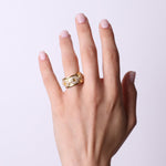 Anello in Argento 925 a fascia con catene SIMEONE - gioiello BySimon