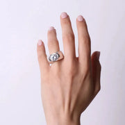 Anello in Argento 925 a fascia con punto luce trasparente