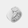 Anello in Argento 925 a fascia con punto luce trasparente