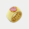 Anello in Argento 925 a fascia con punto luce rosa