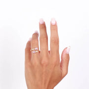 Anello in Argento 925  contrariè con pietre rosa