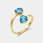 Anello in Argento 925 contrariè con pietre azzurre BYSIMON - gioiello BySimon