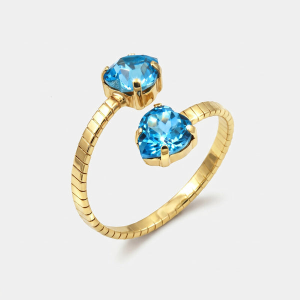 Anello in Argento 925 contrariè con pietre azzurre BYSIMON - gioiello BySimon