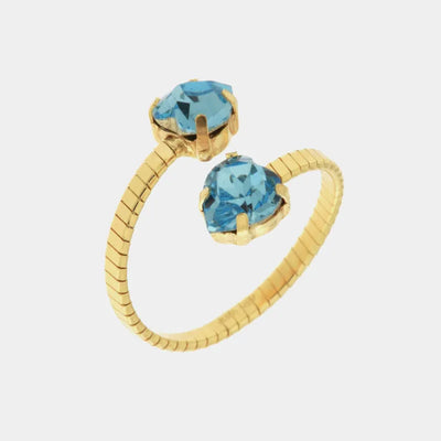 Anello in Argento 925 contrariè con pietre azzurre BYSIMON - gioiello BySimon