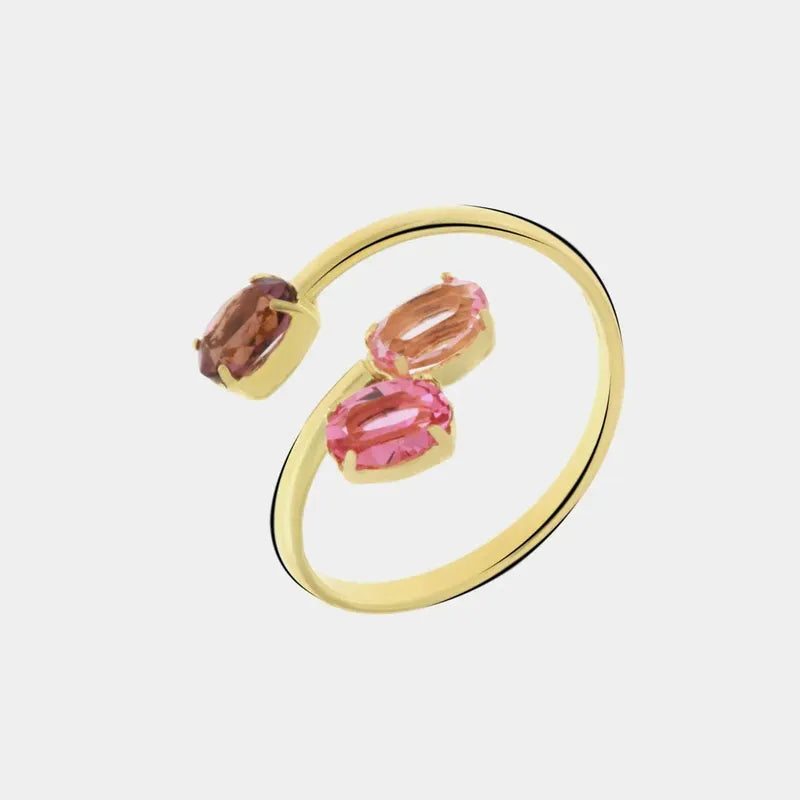 Anello in Argento 925  contrariè con tre pietre