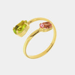 Anello in Argento 925 contrariè con doppia pietra - BYSIMON gioielli