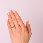 Anello in Argento 925  con zirconi verdi