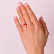 Anello in Argento 925 con zirconi viola