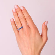 Anello in Argento 925 con zirconi blu