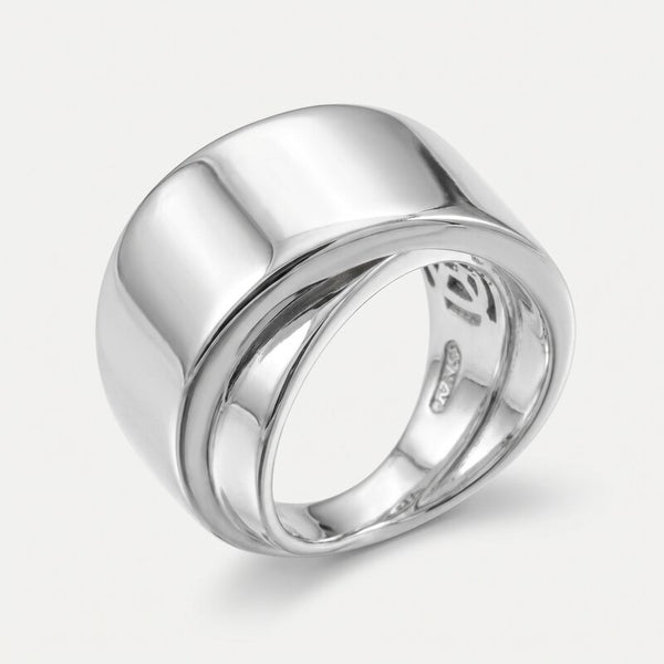 Anello in Argento 925 bombato rodiato Collezione Amsterdam - BYSIMON gioielli