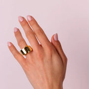 Anello in Argento 925  bombato placcato oro giallo