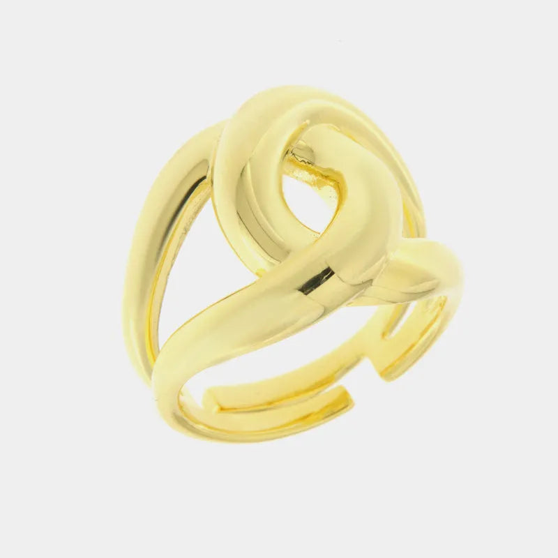 Anello in Argento 925 intrecciato oro giallo Collezione Amsterdam - BYSIMON gioielli