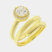 Anello in Argento 925 a spirale con zirconi bianco centrale