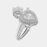 Anello in Argento 925 con cuore sacro e zirconi bianchi Collezione Amsterdam - BYSIMON gioielli