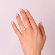 Anello in Argento 925 con pave centrale oro giallo