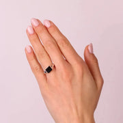 Anello in Argento 925 quadrata rodiato