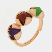 Anello in Argento 925 con tris di fiori colorati