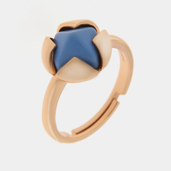Anello in Argento 925 con fiore blu - BYSIMON gioielli