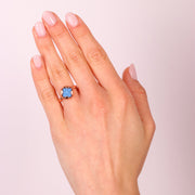 Anello in Argento 925 con fiore blu
