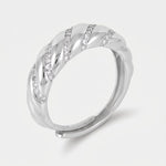Anello in Argento 925 con finiture rodiate e zirconate - BYSIMON gioielli