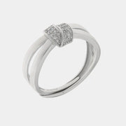 Anello in Argento 925  con nodo centrale e zirconi bianchi