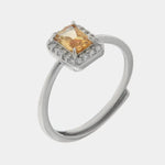 Anello in Argento 925 con pietra centrale champagne BYSIMON - gioiello BySimon