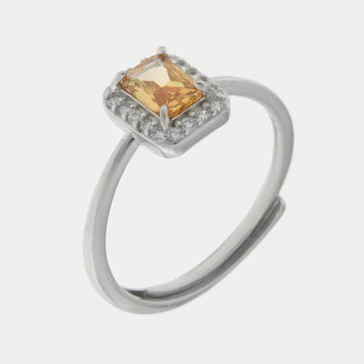 Anello in Argento 925 con pietra centrale champagne BYSIMON - gioiello BySimon