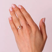 Anello in Argento 925 con pietra centrale champagne