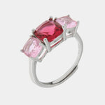 Anello in Argento 925 con zirconi rosa e rosso - BYSIMON gioielli