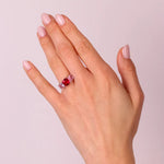 Anello in Argento 925 con zirconi rosa e rosso - BYSIMON gioielli