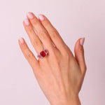 Anello in Argento 925 con zirconi centrali rosa e rosso - BYSIMON gioielli