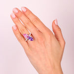 Anello in Argento 925 con zirconi viola e rosa SIMEONE - gioiello BySimon