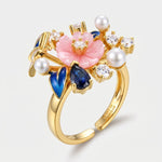 Anello in Argento 925 con fiori in madreperla - BYSIMON gioielli