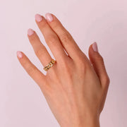 Anello in Argento 925  intrecciato placcato oro giallo