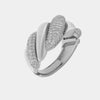 Anello in Argento 925 intrecciato e zirconi bianchi