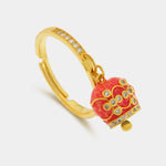 Anello in Argento 925 con campanella arancio