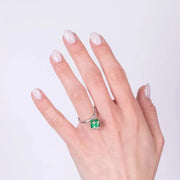 Anello in Argento 925 con campanella verde