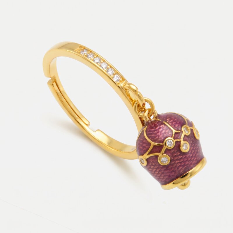 Anello in Argento 925 con campanella viola