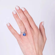 Anello in Argento 925 con campanella blu