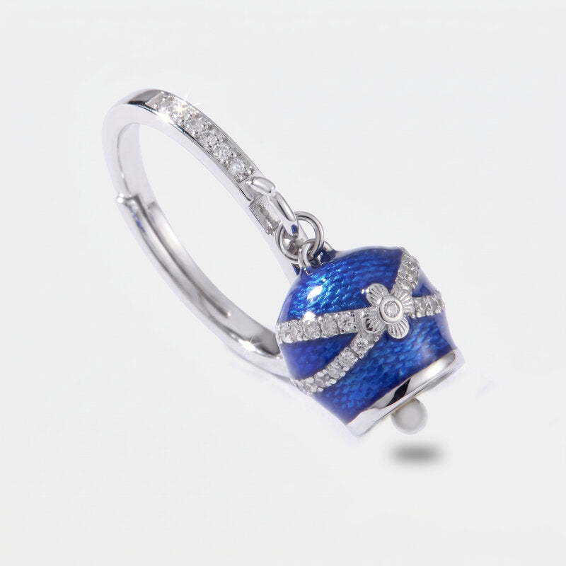 Anello in Argento 925 con campanella blu
