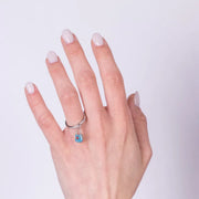 Anello in Argento 925 con borsetta azzurra