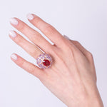 Anello in Argento 925 con zirconi rossi e viola SIMEONE - gioiello BySimon