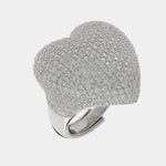 Anello in Argento 925 con cuore grande impreziosito da zirconi Collezione Amsterdam - BYSIMON gioielli