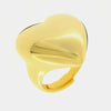 Anello in Argento 925 cuore bombato liscio gold