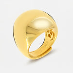 Anello in Argento 925 bombato liscio gold Collezione Amsterdam - BYSIMON gioielli
