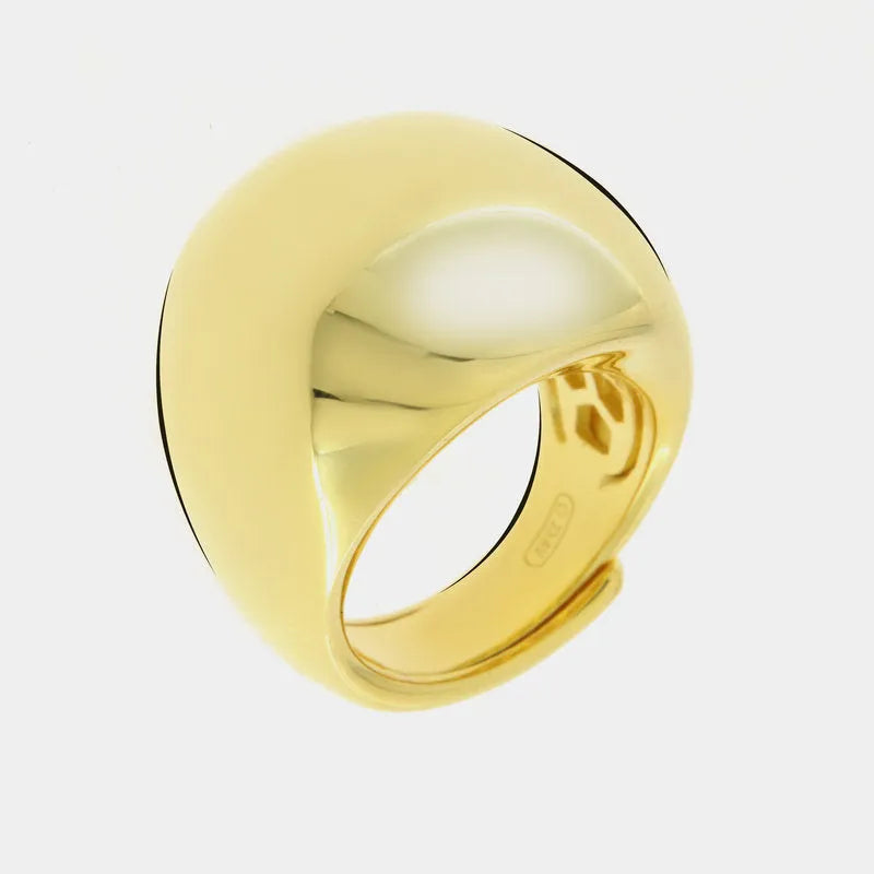 Anello in Argento 925 bombato liscio gold Collezione Amsterdam - BYSIMON gioielli