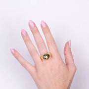 Anello in Argento 925 bombato liscio gold