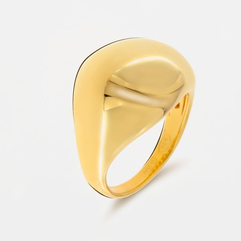 Anello in Argento 925 bombato liscio gold Collezione Amsterdam - BYSIMON gioielli