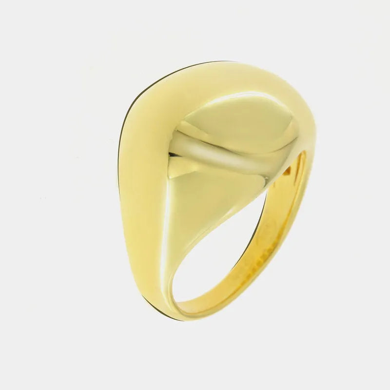 Anello in Argento 925 bombato liscio gold Collezione Amsterdam - BYSIMON gioielli